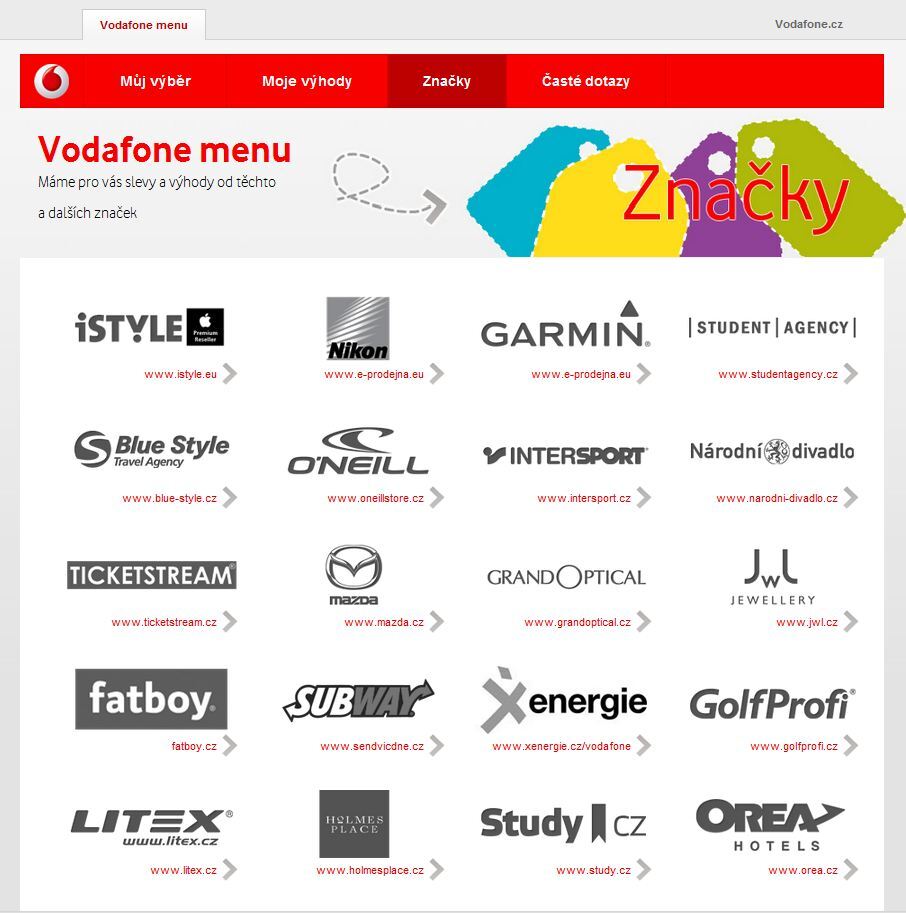 Vodafone Menu