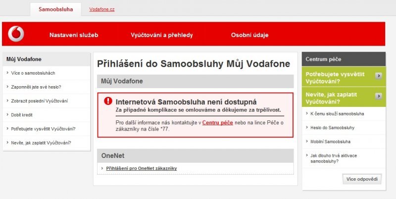 Vodafone Samoobsluha