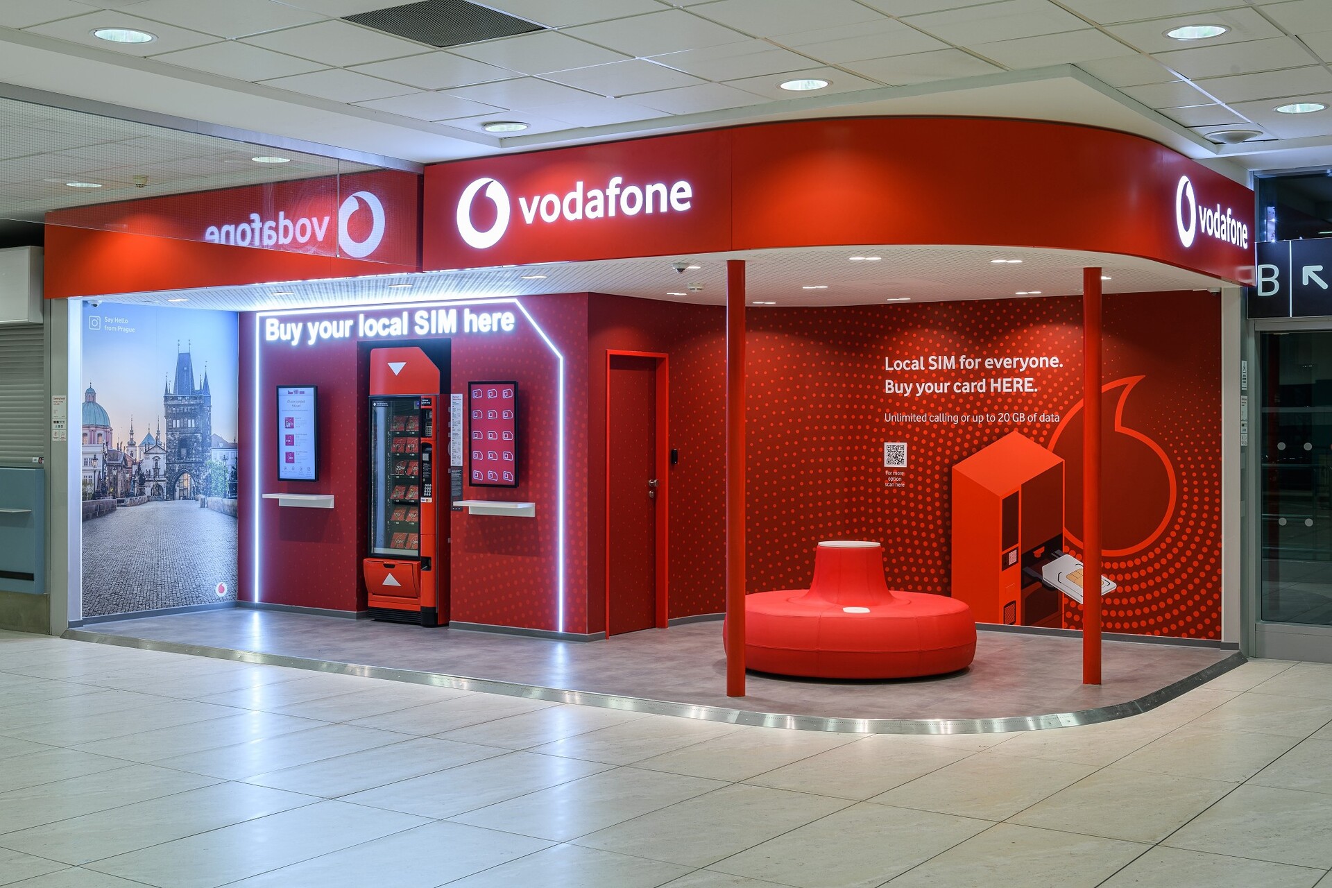 Vodafone samoobslužná prodejna letiště