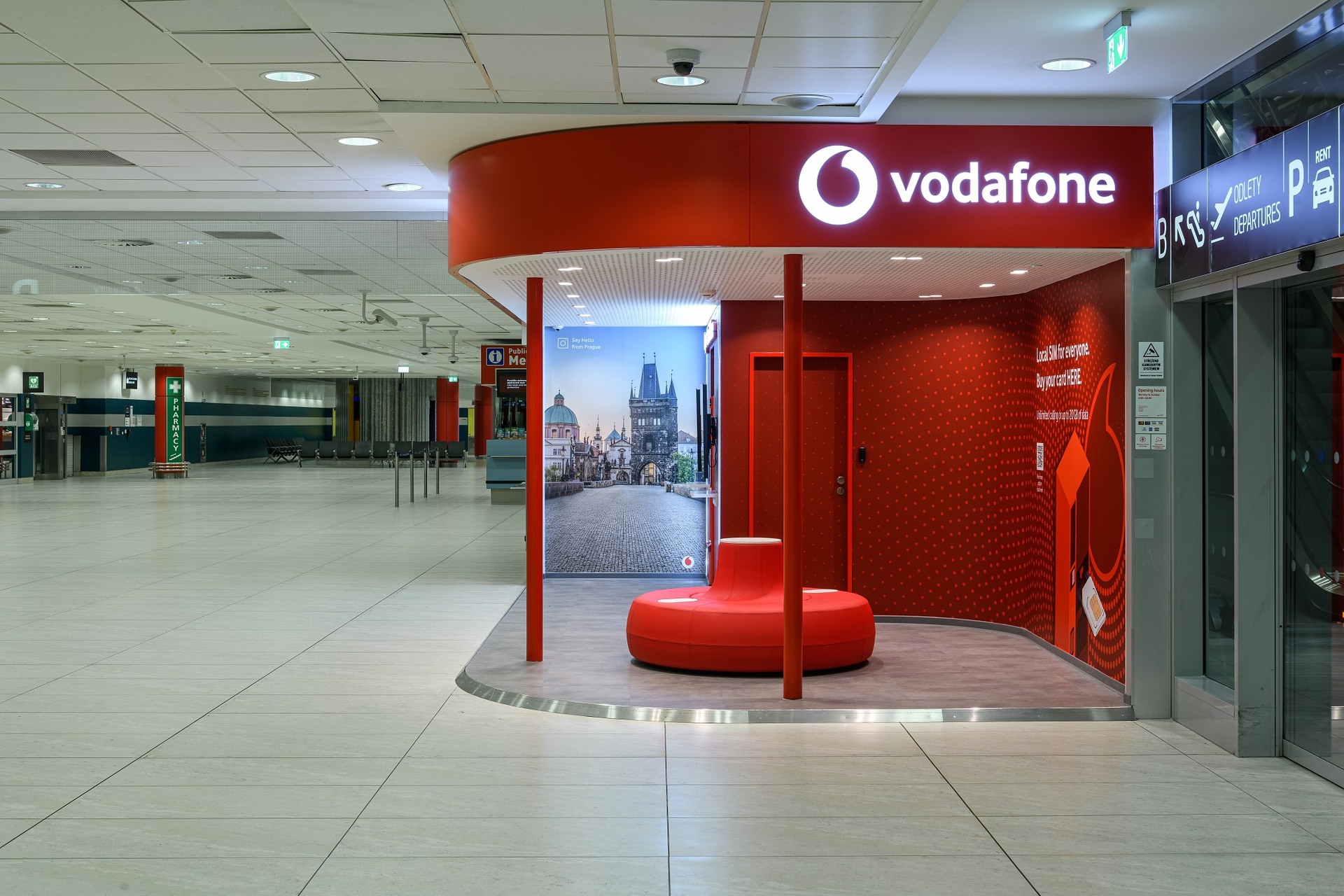 Vodafone samoobslužná prodejna letiště