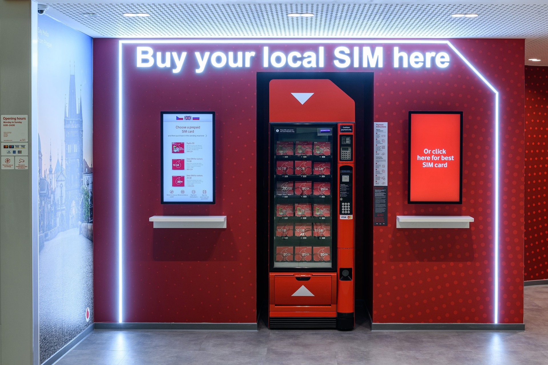 Vodafone samoobslužná prodejna letiště