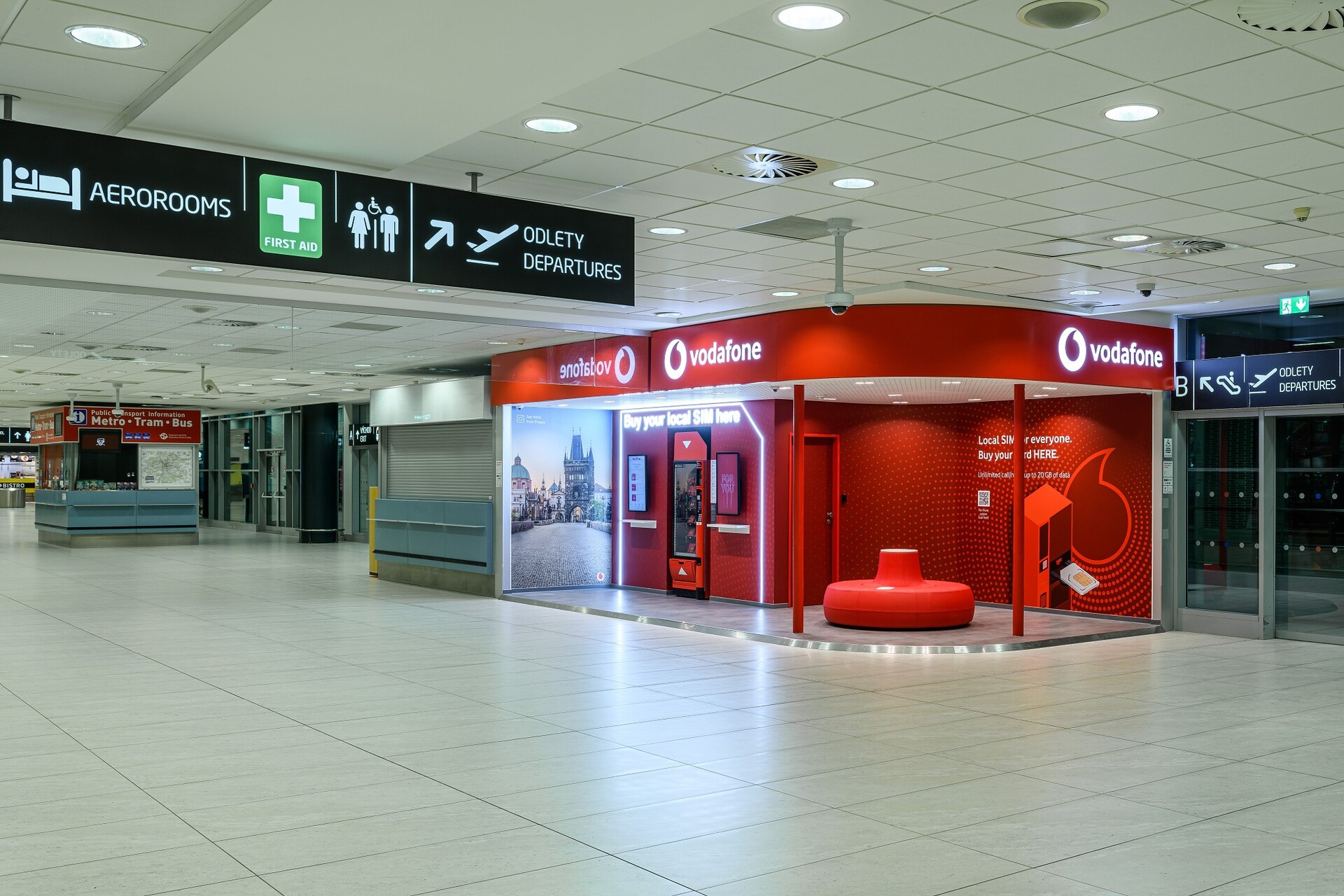 Vodafone samoobslužná prodejna letiště