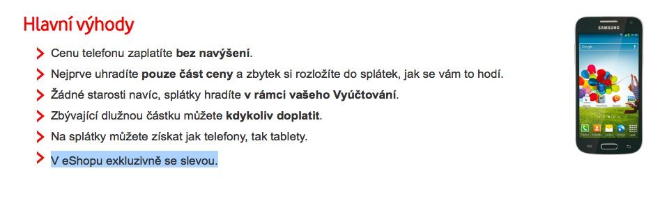 Vodafone splátky