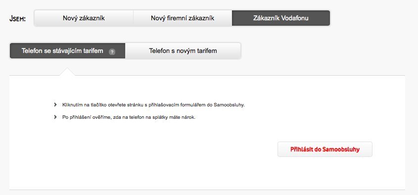 Vodafone splátky