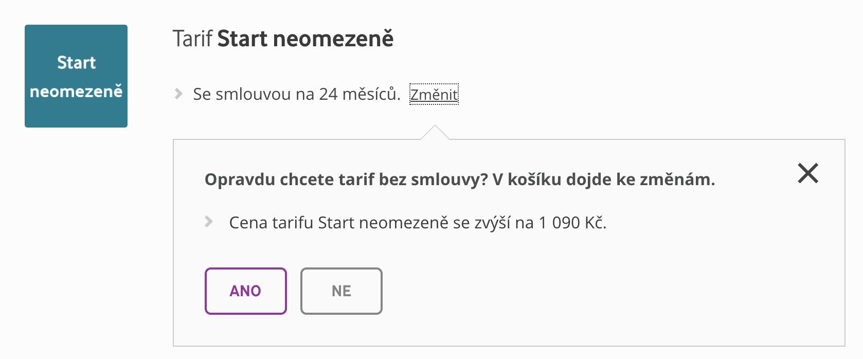 Vodafone Start neomezeně