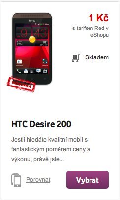 Vodafone telefon za 1 Kč