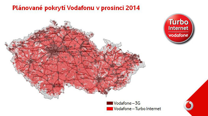 Vodafone Turbo Internet pokrytí v prosinci 2014