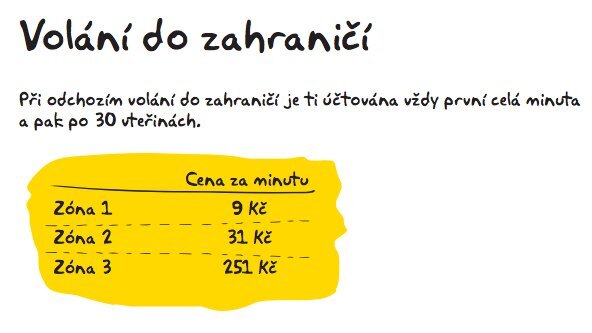 Volání do zahraničí Kaktus