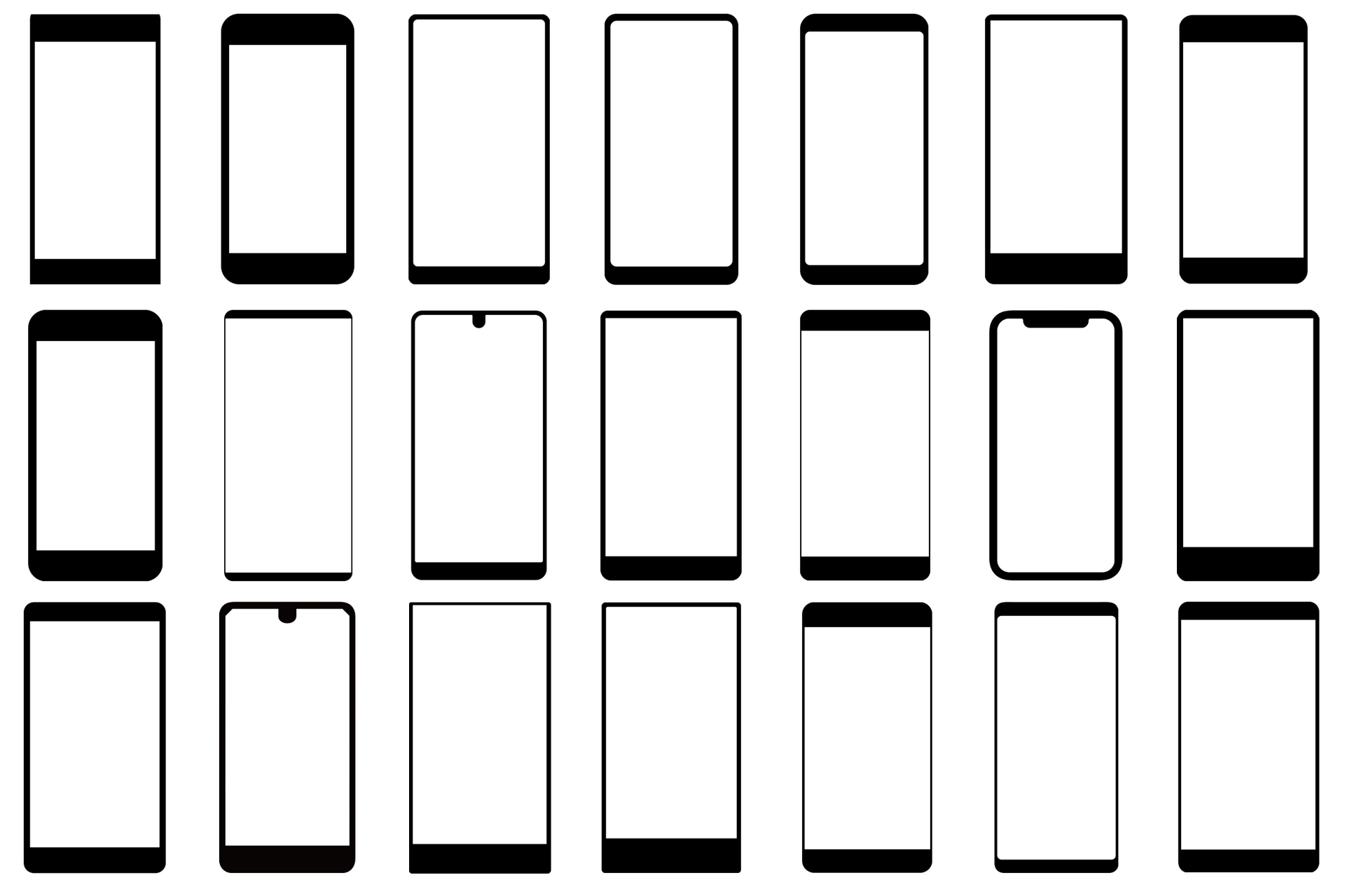 Výběr několika přeměřovaných telefonů