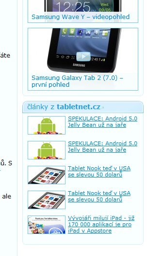 výpis článků z tabletnet.cz na mobilenet.cz