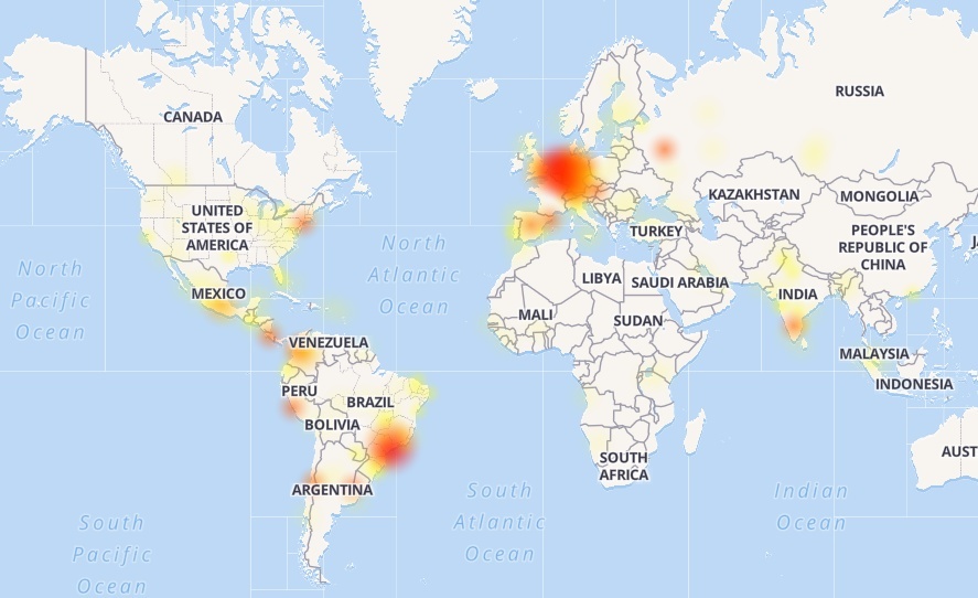 WhatsApp výpadek po celém světě