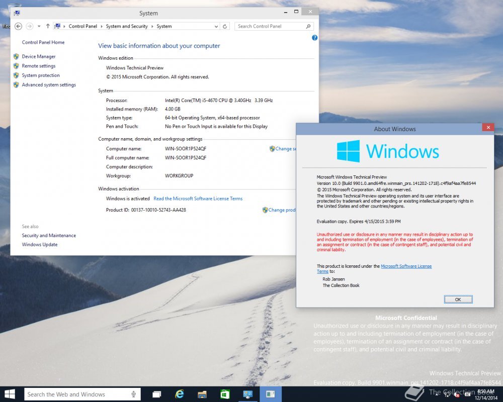 Windows 10 Technical Preview for Consumers