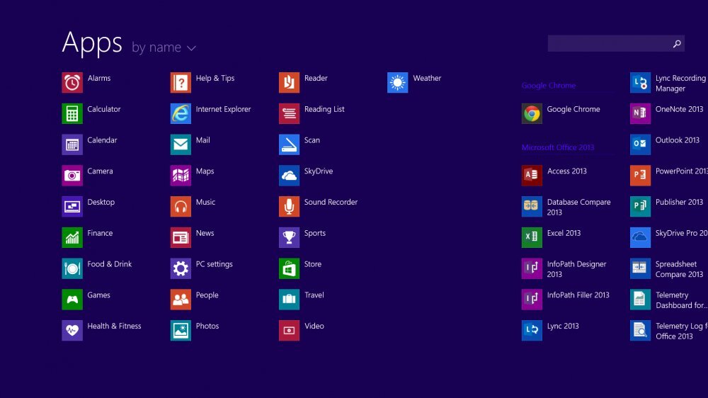 Windows 8.1 - nainstalované aplikace