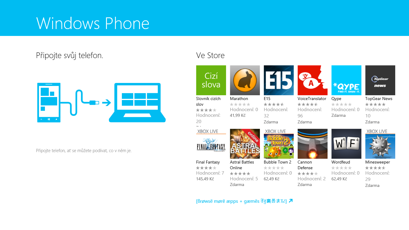 Windows Phone aplikace na Windows 8