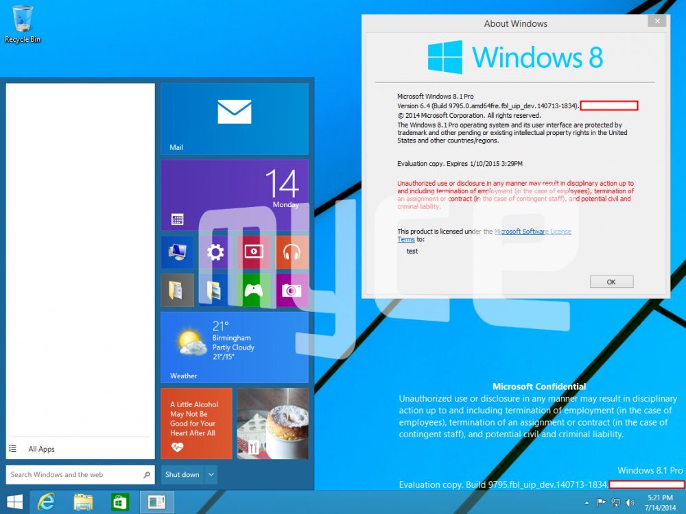 Windows Treshold 9795