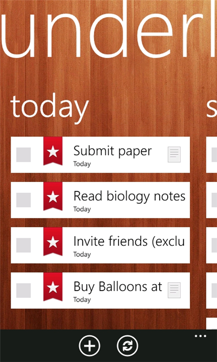 Wunderlist pro Windows Phone