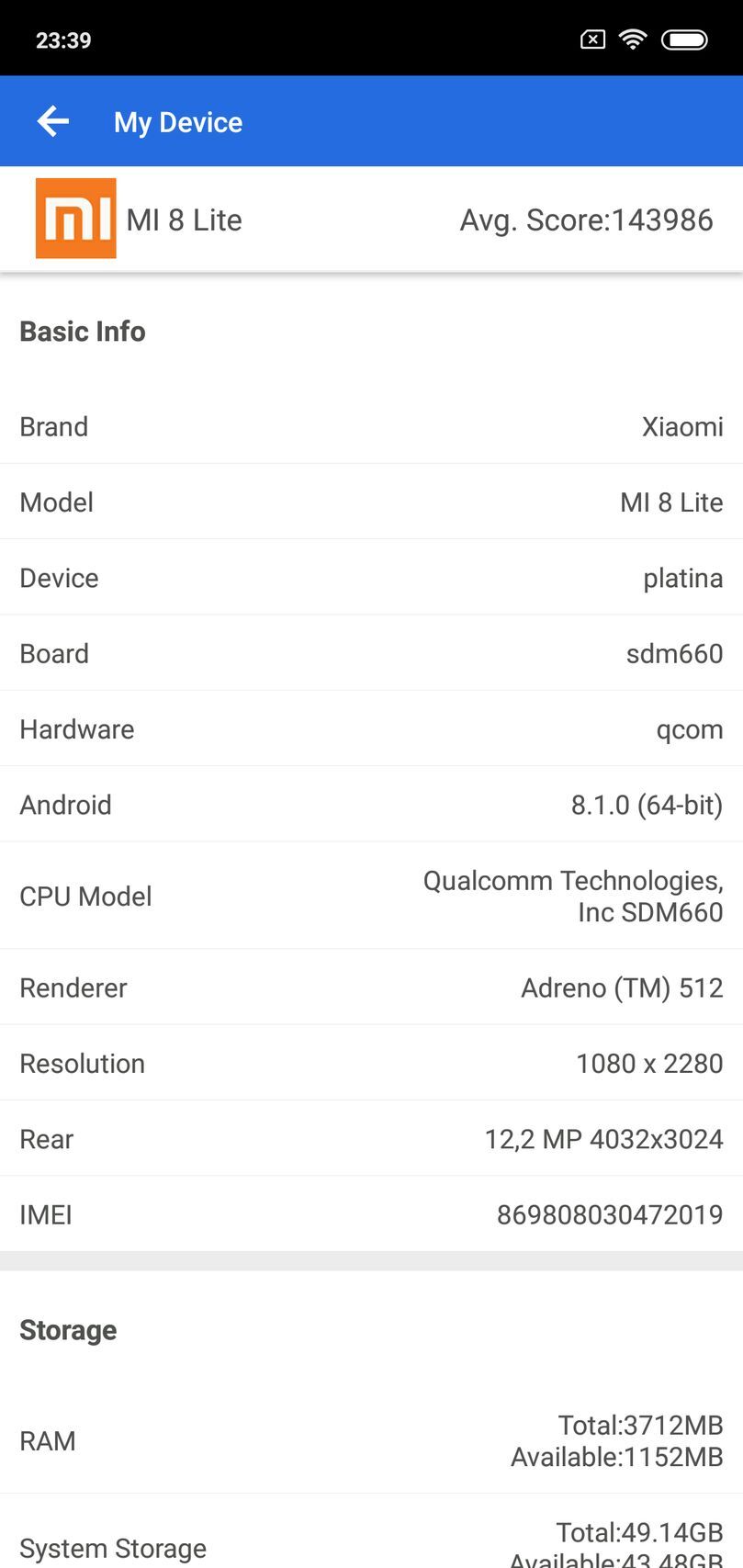 Xiaomi Mi 8 Lite
