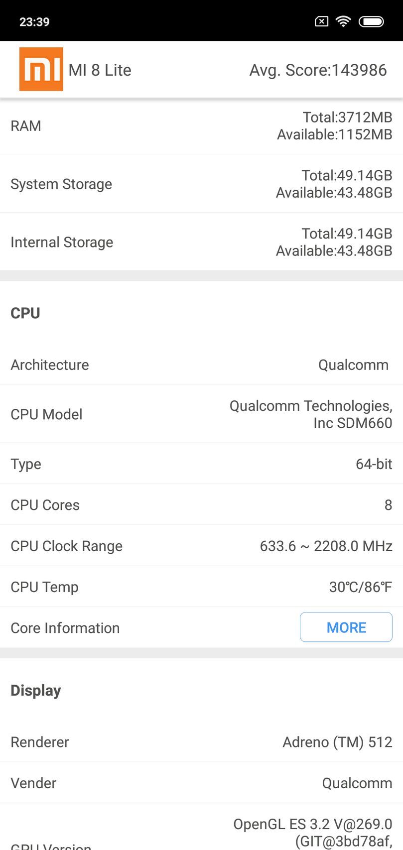 Xiaomi Mi 8 Lite