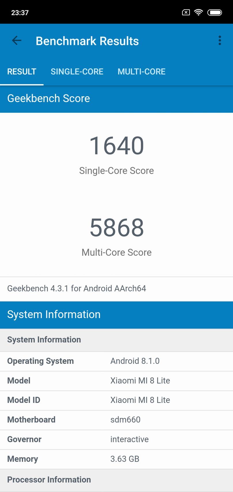 Xiaomi Mi 8 Lite
