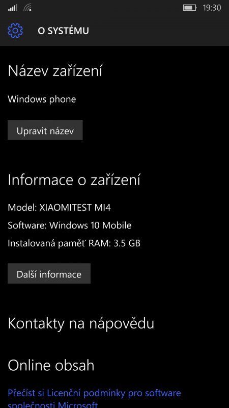 Xiaomi Mi4 s Windows 10 Mobile