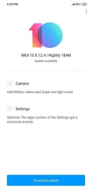 Xiaomi MIUI 10.8.12.4 aktualizace