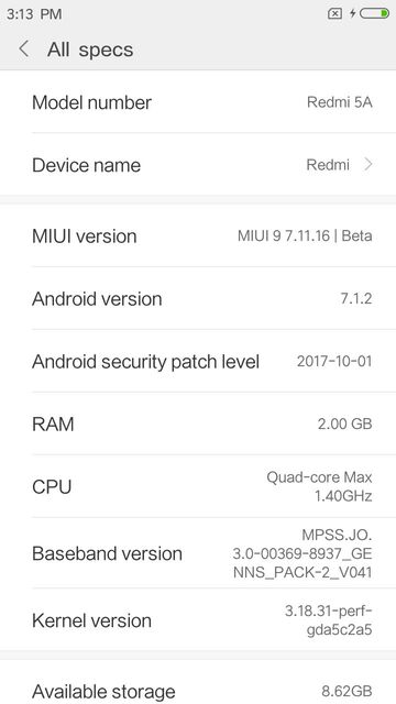 Xiaomi Redmi 5A