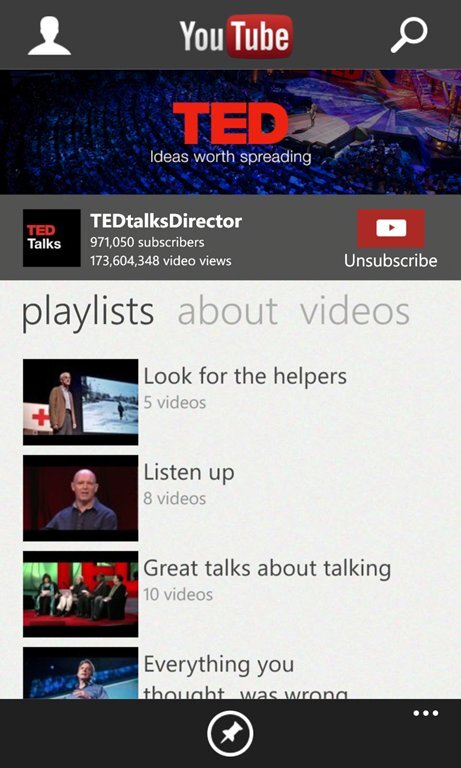 YouTube pro Windows Phone