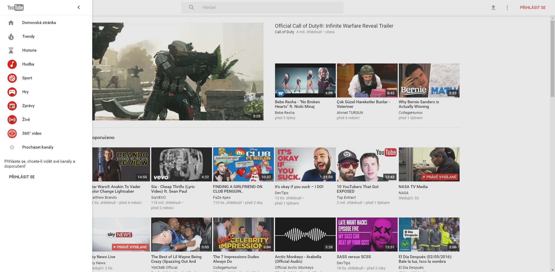 YouTube v Material Designu