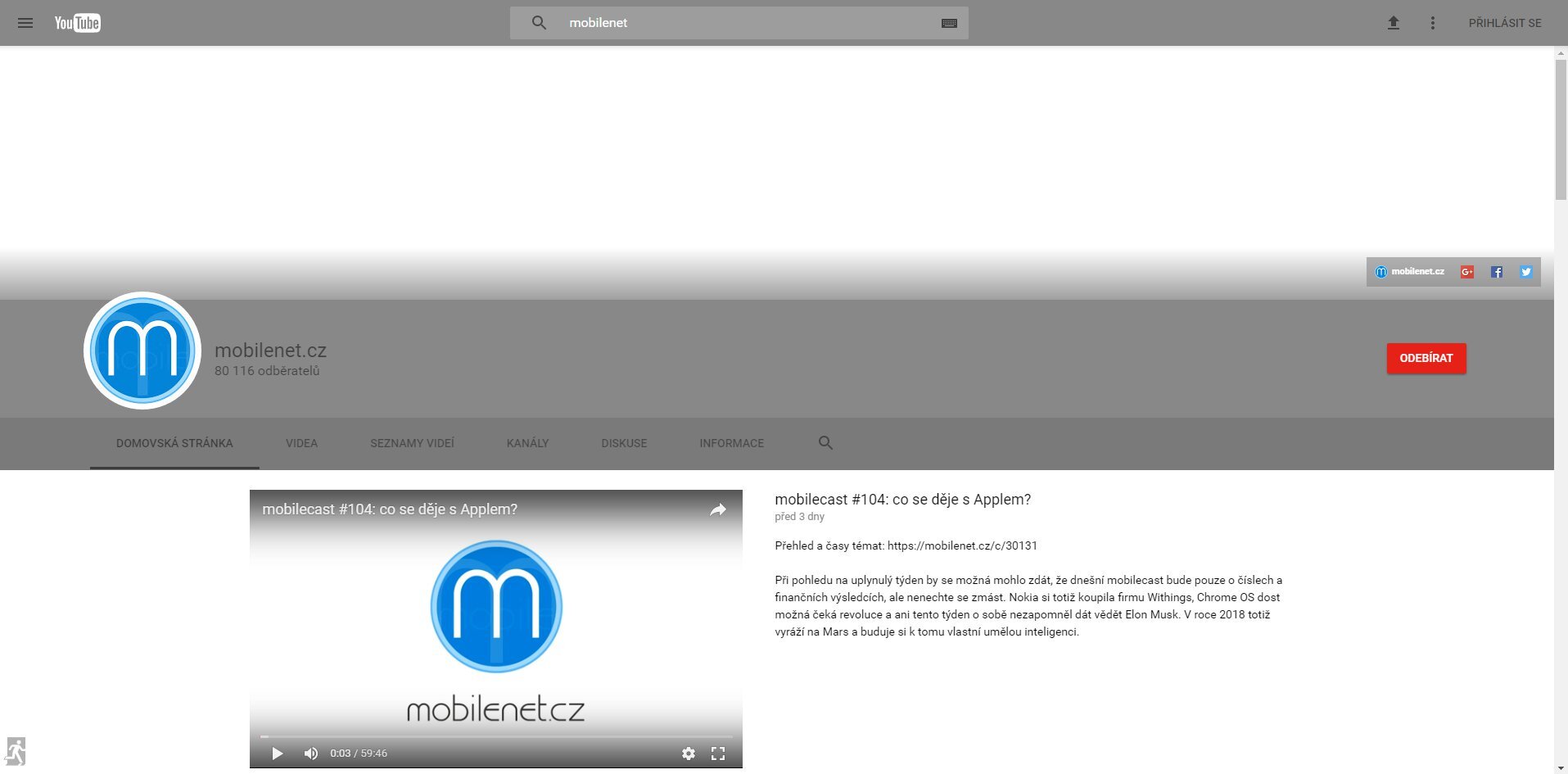 YouTube v Material Designu