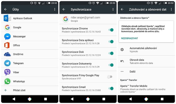Záloha systému na Androidu