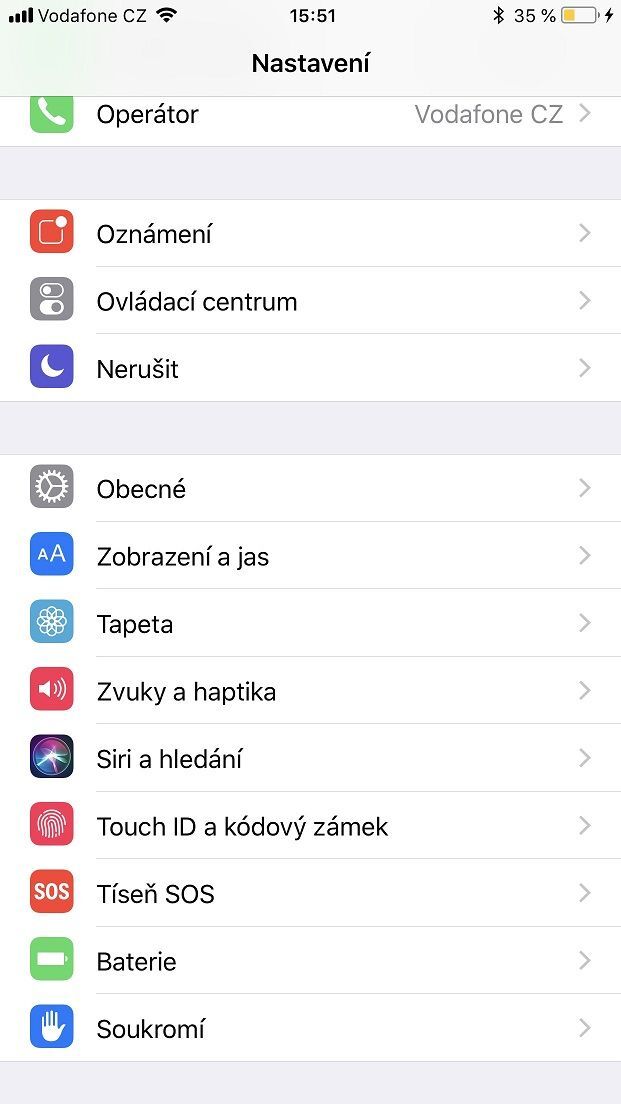 Změna kódu iOS 11