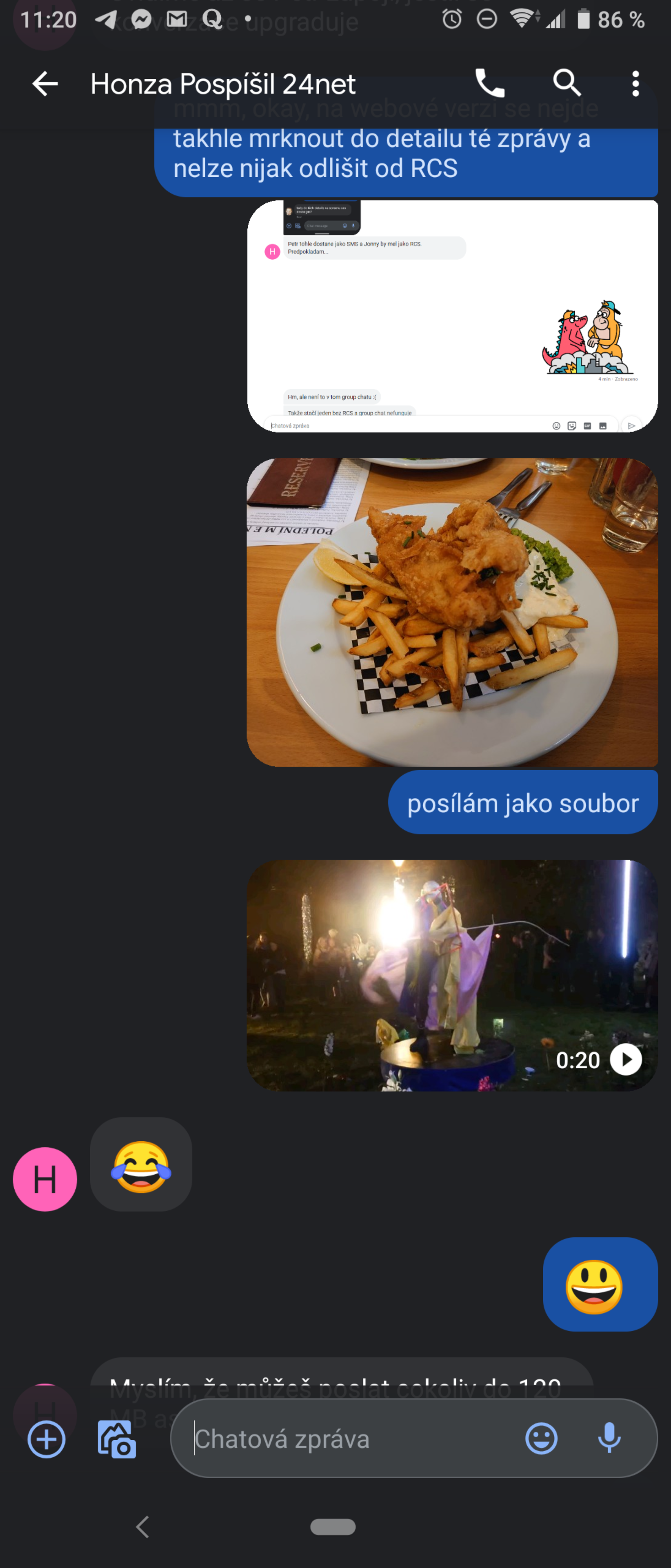 Zprávy od Googlu RCS