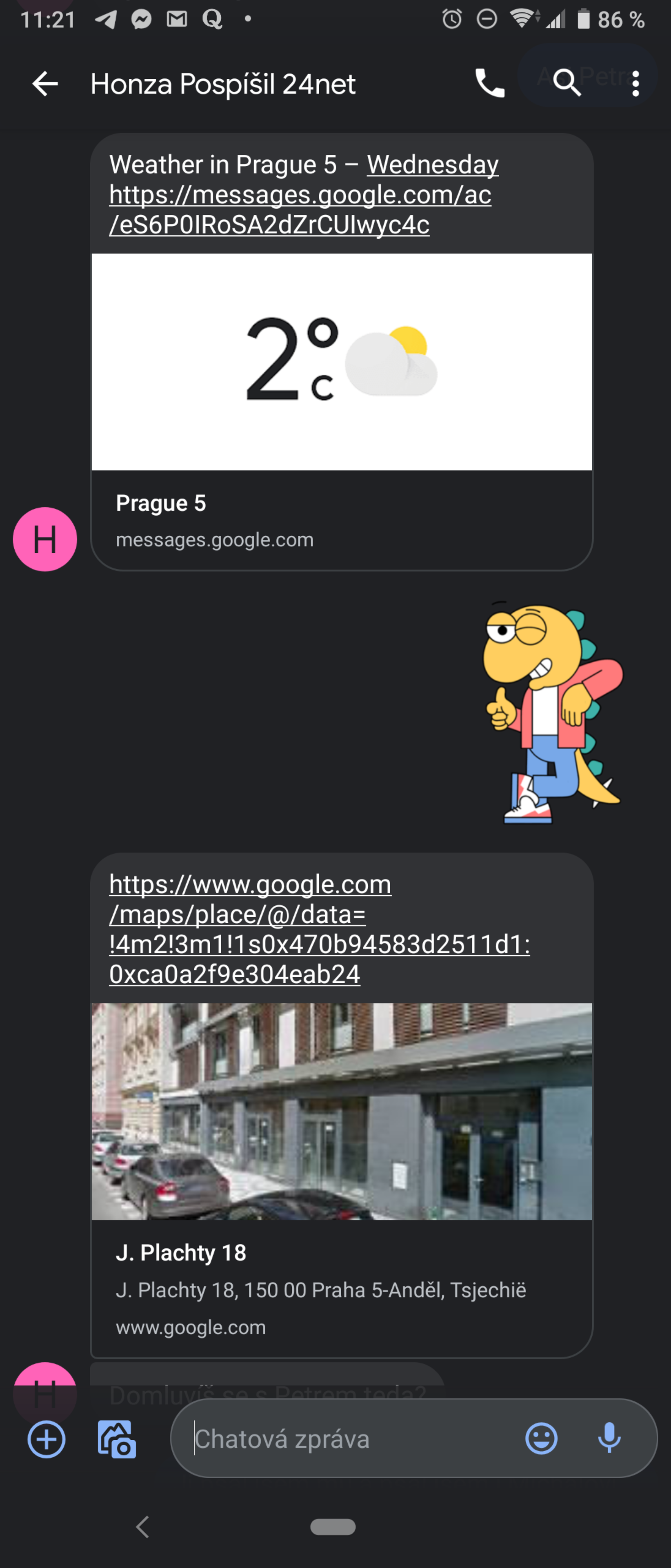 Zprávy od Googlu RCS