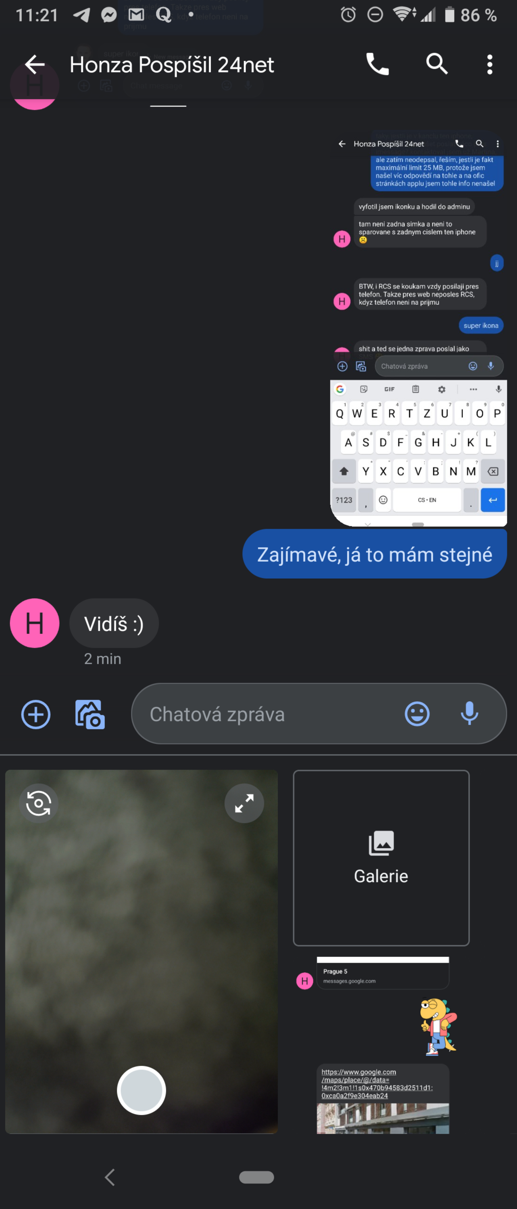 Zprávy od Googlu RCS