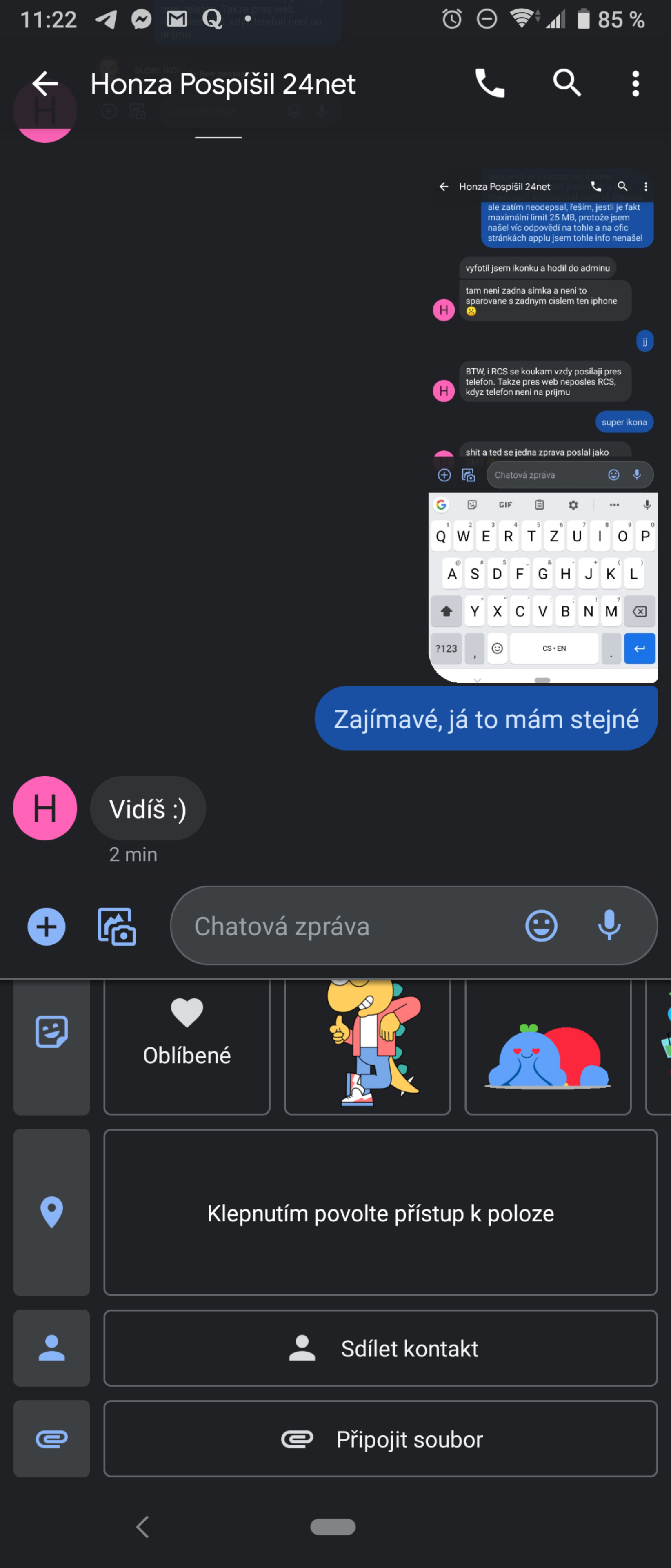 Zprávy od Googlu RCS