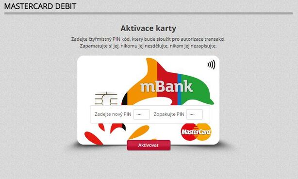 Aktivace karty mBank