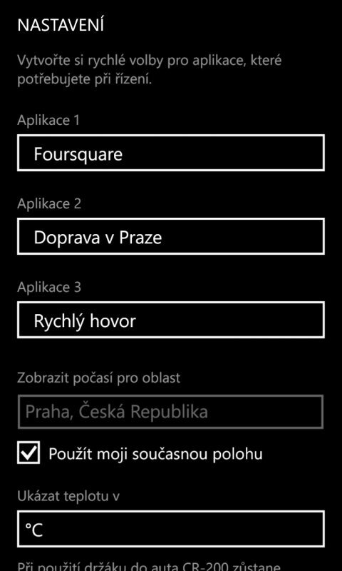Aplikace k držáku Nokia CR-200