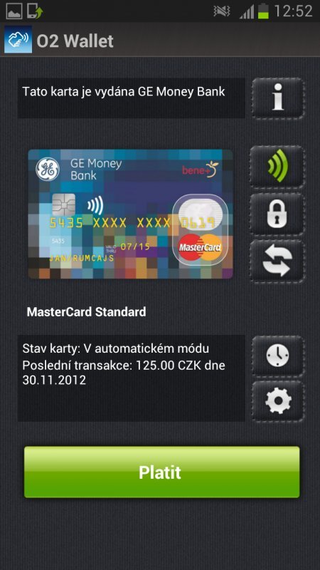 Aplikace pro NFC platby od GE Money Bank