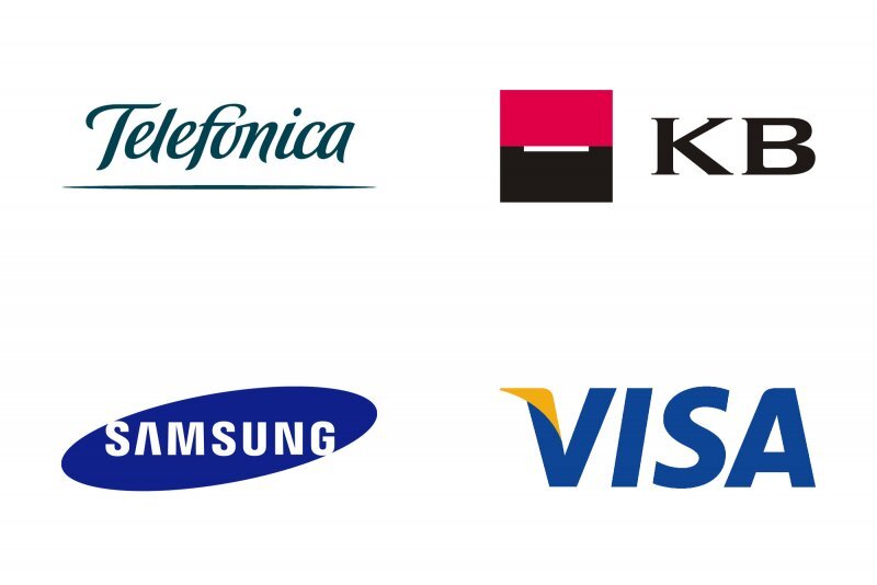 Loga Telefónica, Komerční banka, Samsung a Visa