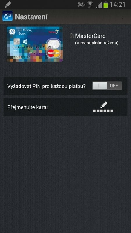 PIN při každé platbě