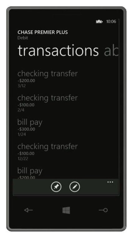 Wallet v Windows Phone 8