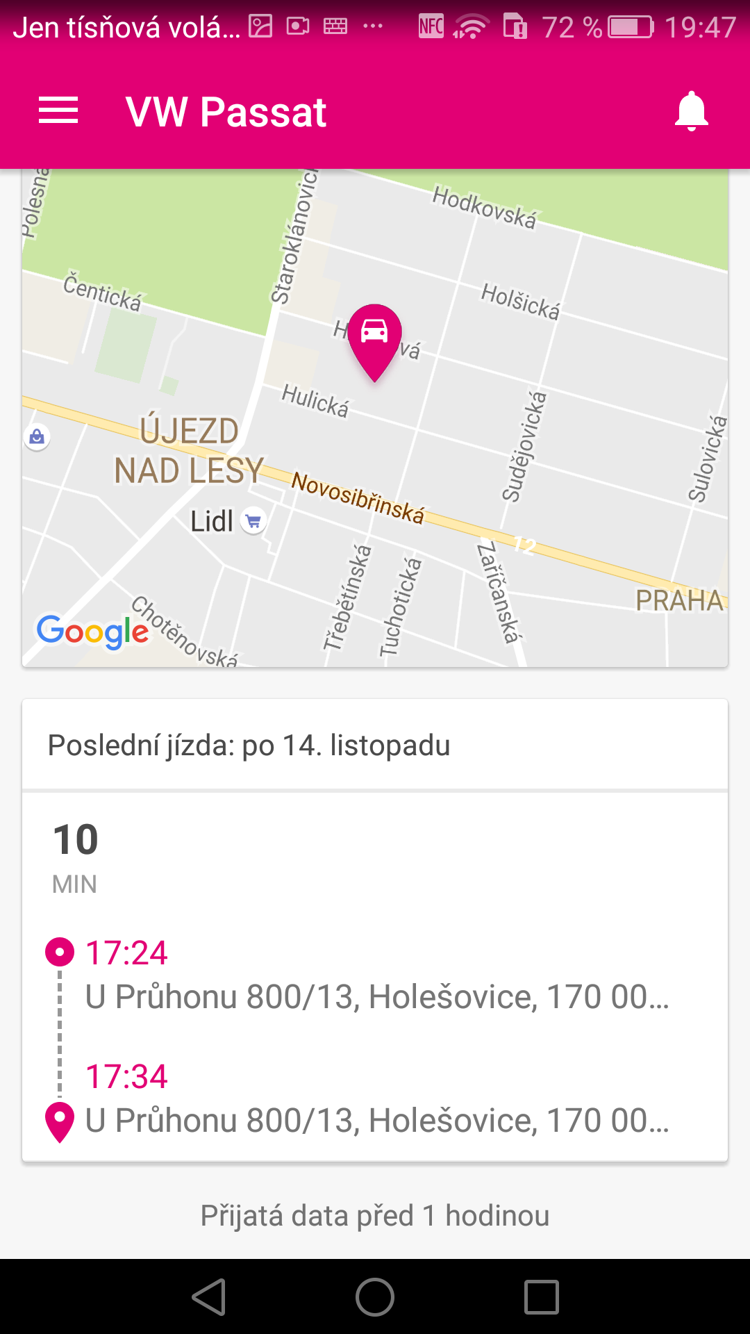 Android aplikace Motion