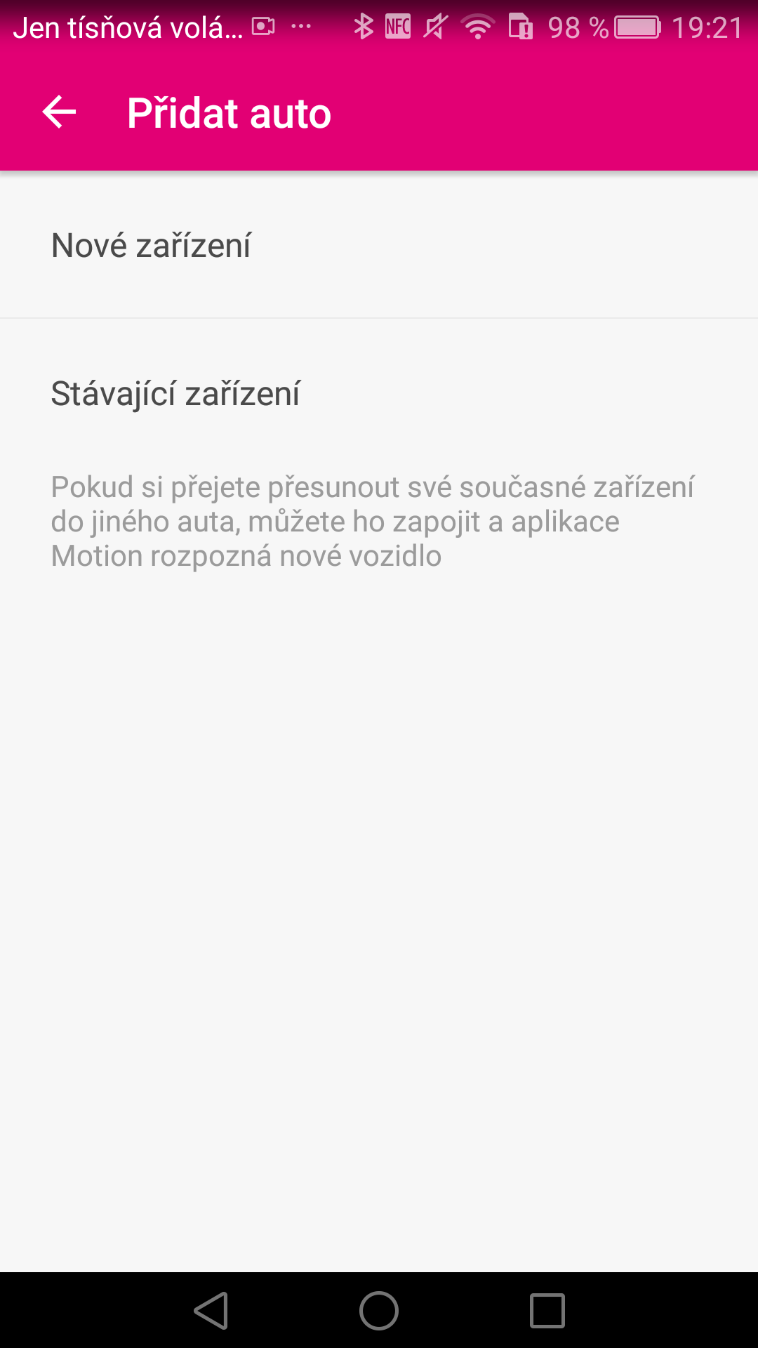 Android aplikace Motion