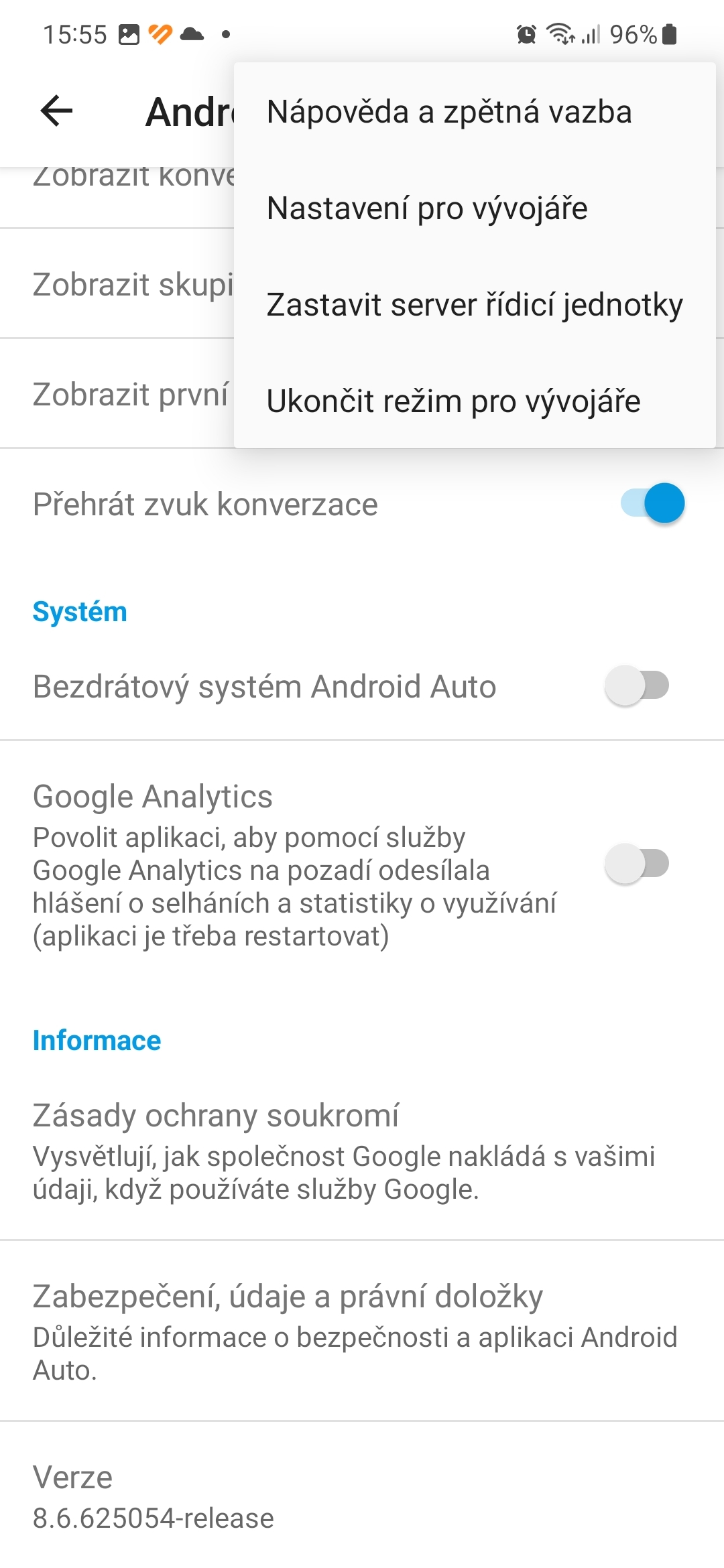 Android Auto nastavení