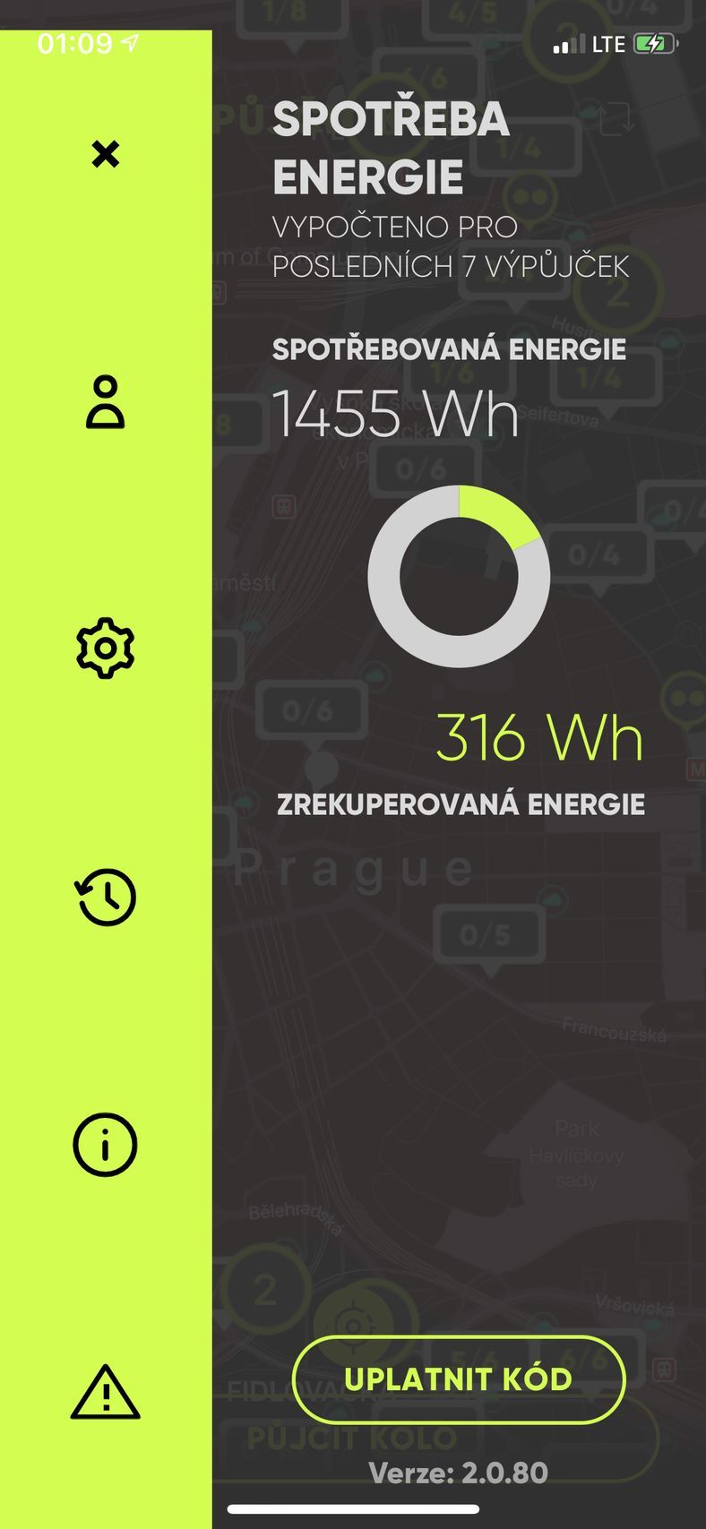 Aplikace Freebike – sdílená elektrokola