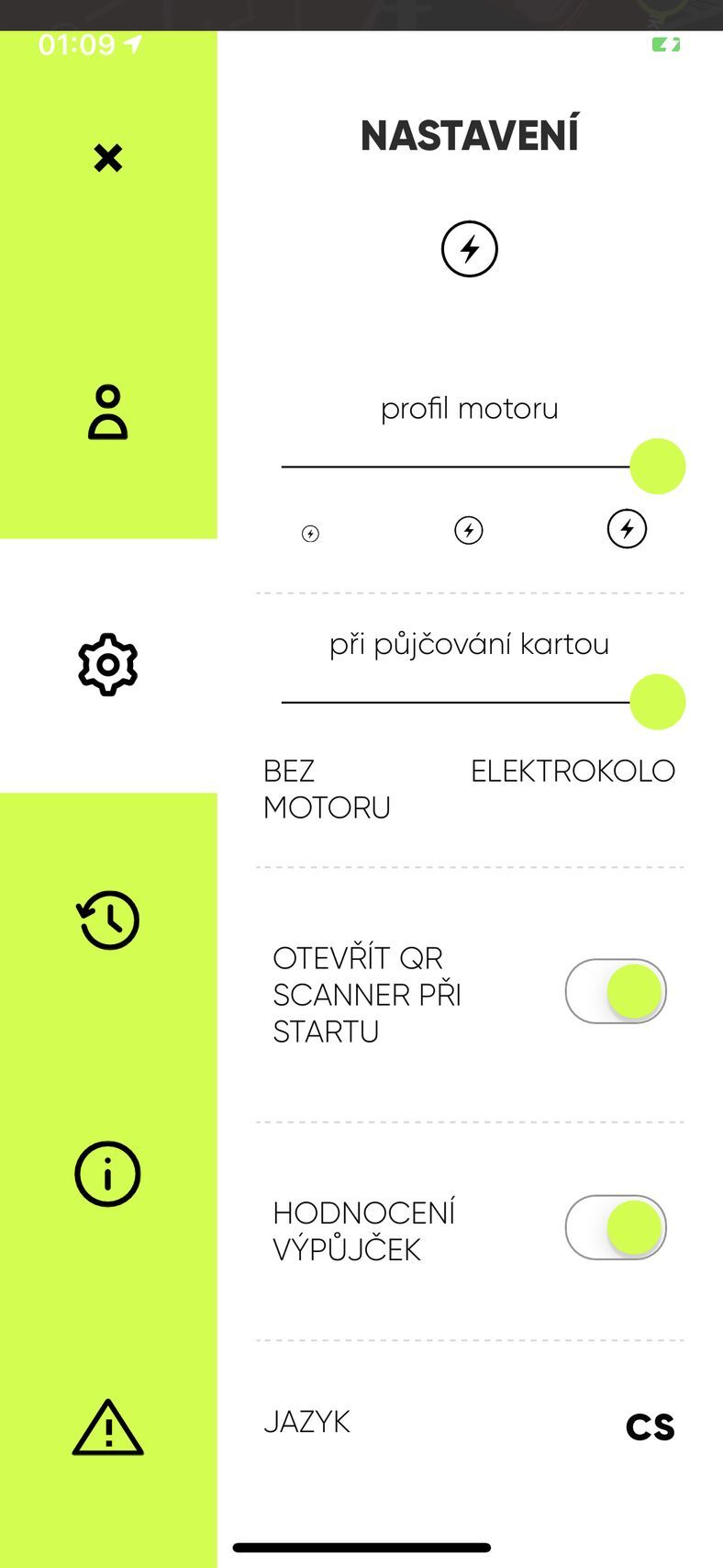 Aplikace Freebike – sdílená elektrokola
