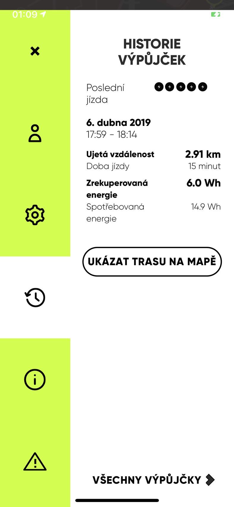 Aplikace Freebike – sdílená elektrokola