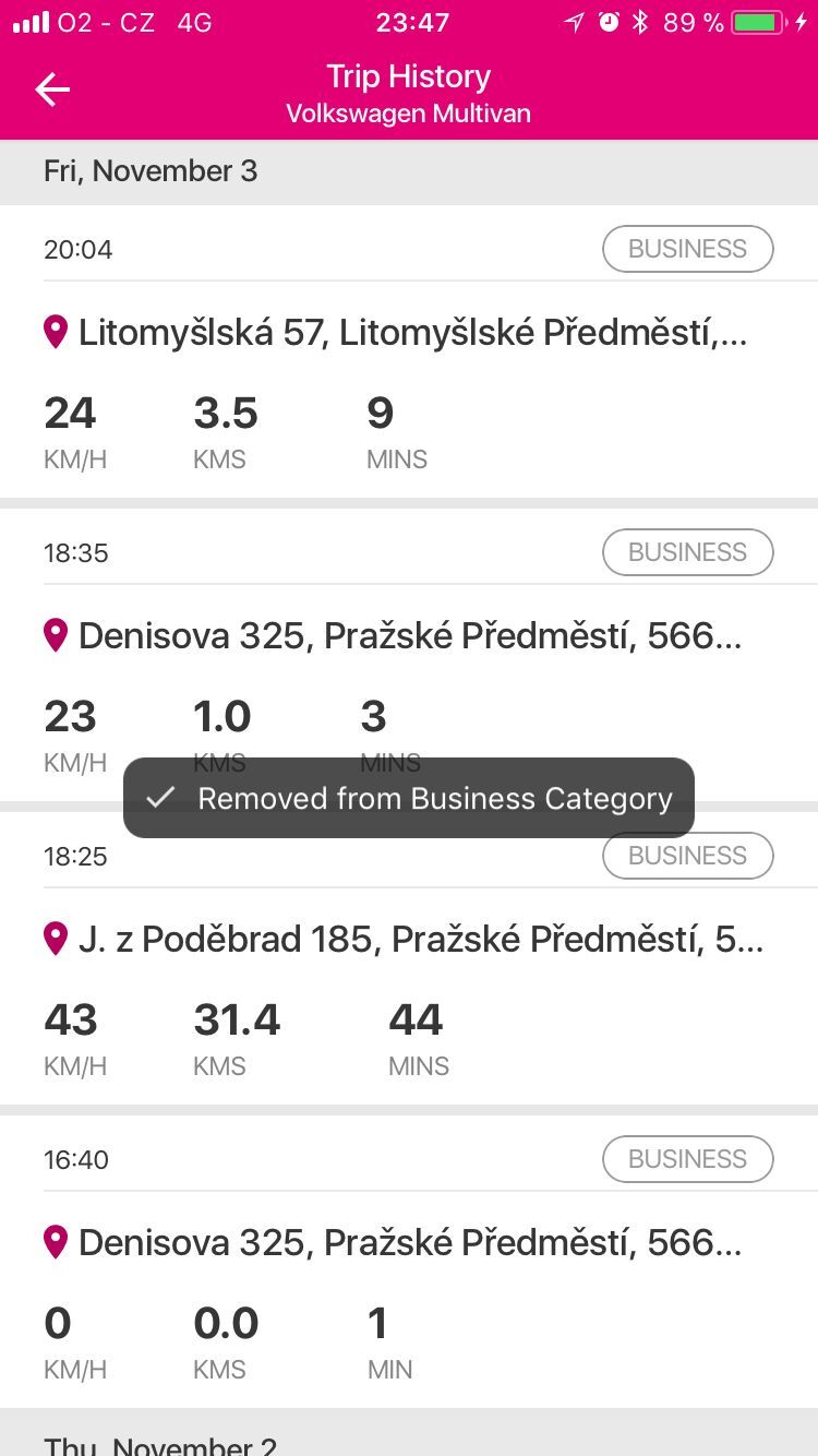 aplikace iOS T-Mobile Chytré Auto