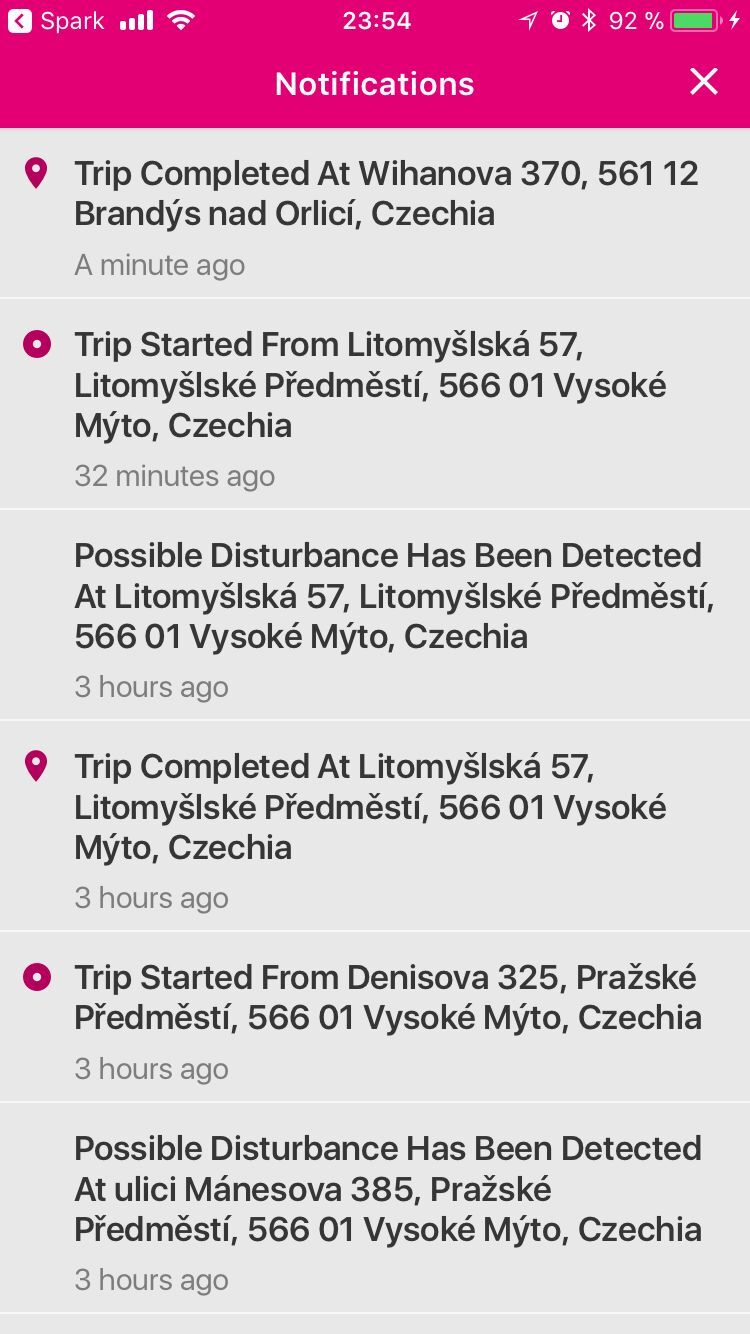 aplikace iOS T-Mobile Chytré Auto