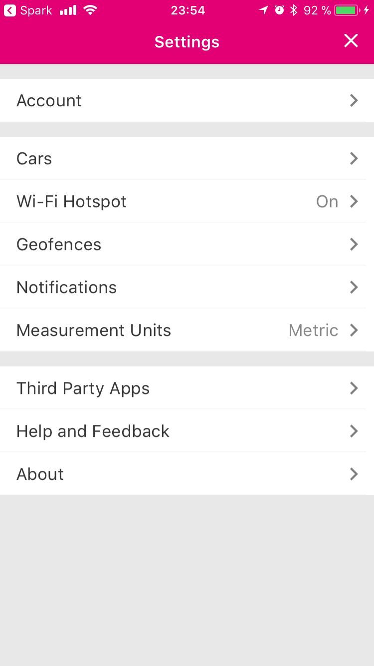 aplikace iOS T-Mobile Chytré Auto